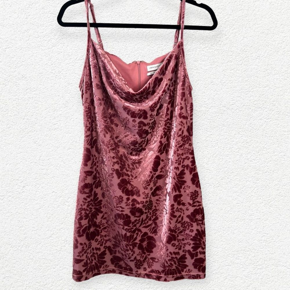 Urban Outfitters Burnout Velvet Cowl Neck Y2K Style Mini Dress